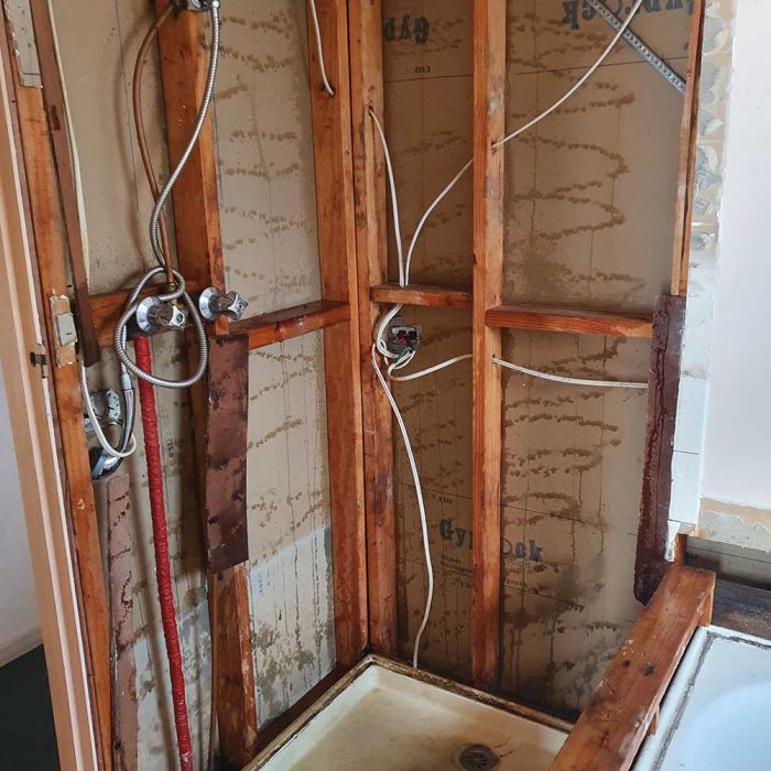 Asbestos removal shower before