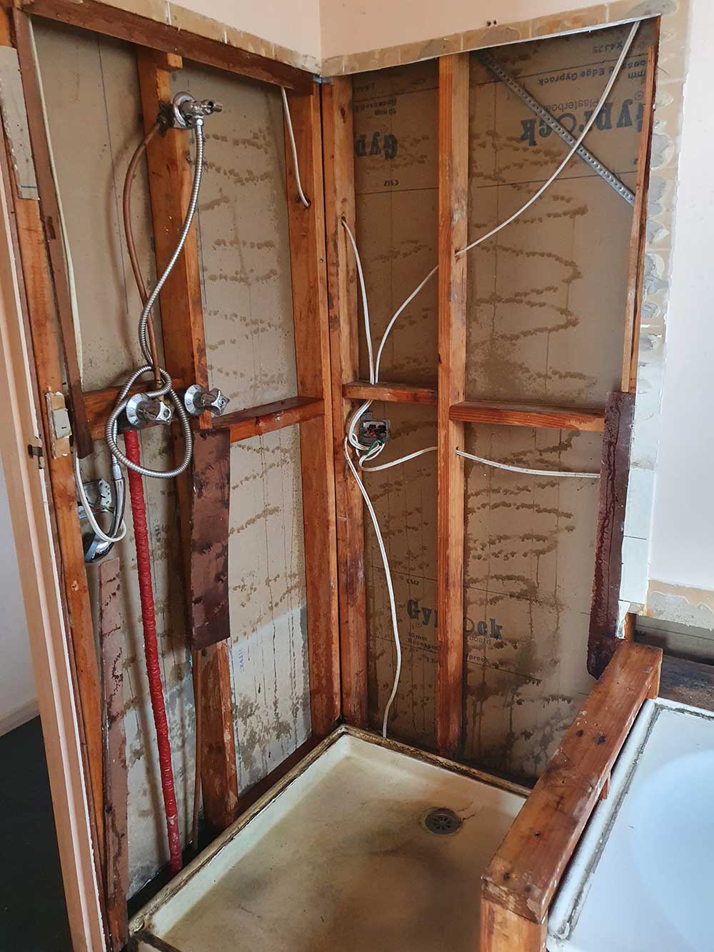 Asbestos Removal Shower Before